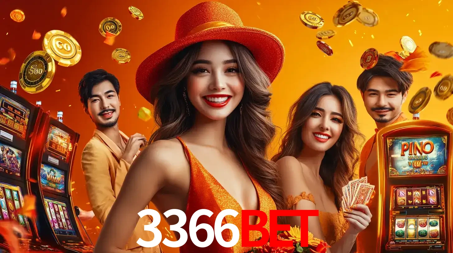 Grupo de amigos asiáticos sorrindo e se divertindo com máquinas de caça-níqueis em um ambiente festivo, celebrando suas vitórias nos jogos de cassino do 3366bet.
